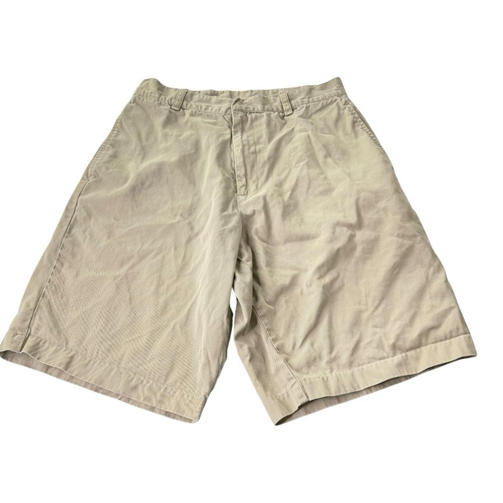 Vintage Khaki Chino Shorts Women 27 Small Beige High Rise Casual Classic Cotton